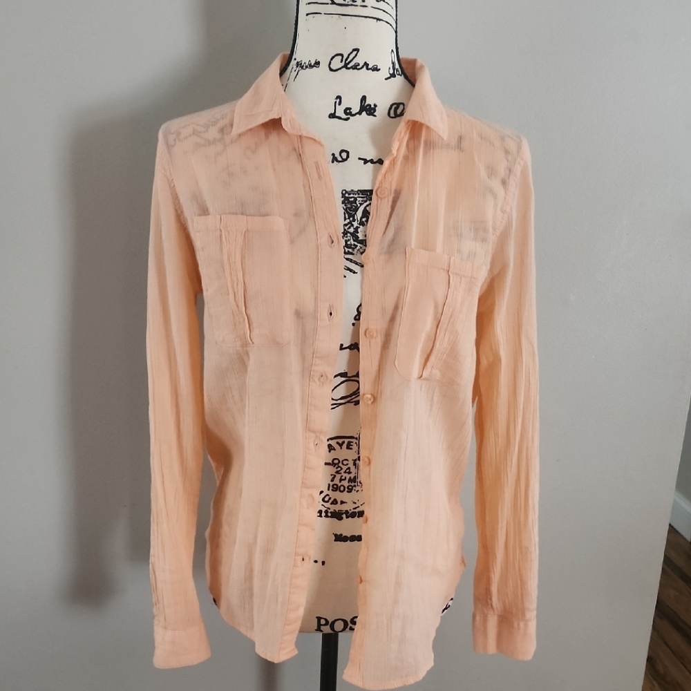 Banana Republic Peach Button-Up Blouse